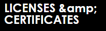 licenses &amp:; certificates